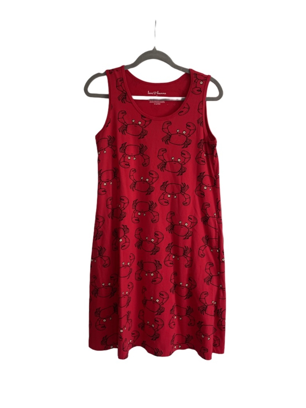 Hanna Andersson Red Sleeveless Crab-Print Dress